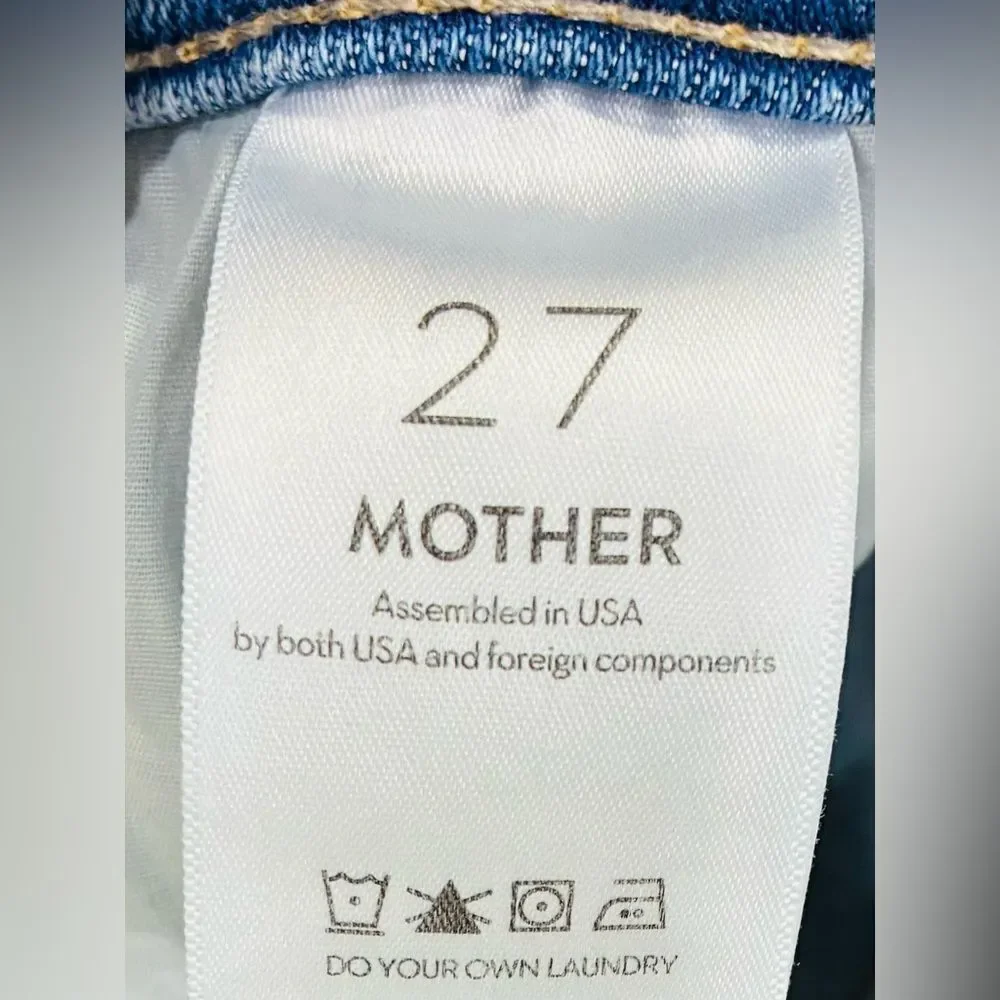 MOTHER The Swooner Rascal Ankle Jeans Size 27x28 High Rise Stretch Denim Jeans